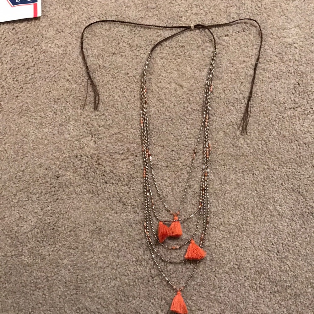 anthropologie tassel layered necklace